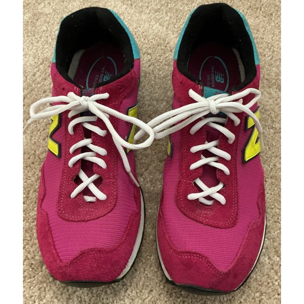 New Balance 515 v1 Classic Sneakers Pink Blue Neon Yellow Size 11 EUC